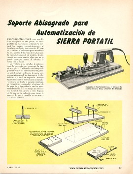 Soporte abisagrado para automatización de sierra portátil - Abril 1963