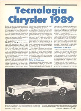 Tecnología Chrysler 1989 - Enero 1989