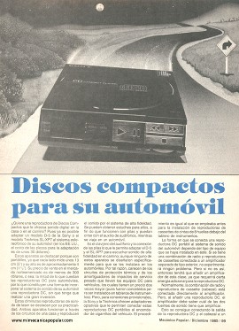 Discos compactos para su automóvil - Diciembre 1985