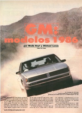 General Motors: modelos 1986 - Diciembre 1985