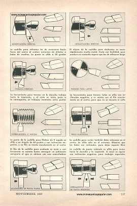 Información Sobre las Herramientas del Torno Metal - Noviembre 1957