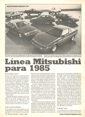 Línea Mitsubishi para 1985 - Febrero 1985