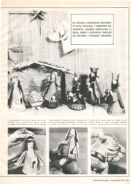 Decoraciones navideñas: Nacimiento hecho con papel - Diciembre 1971