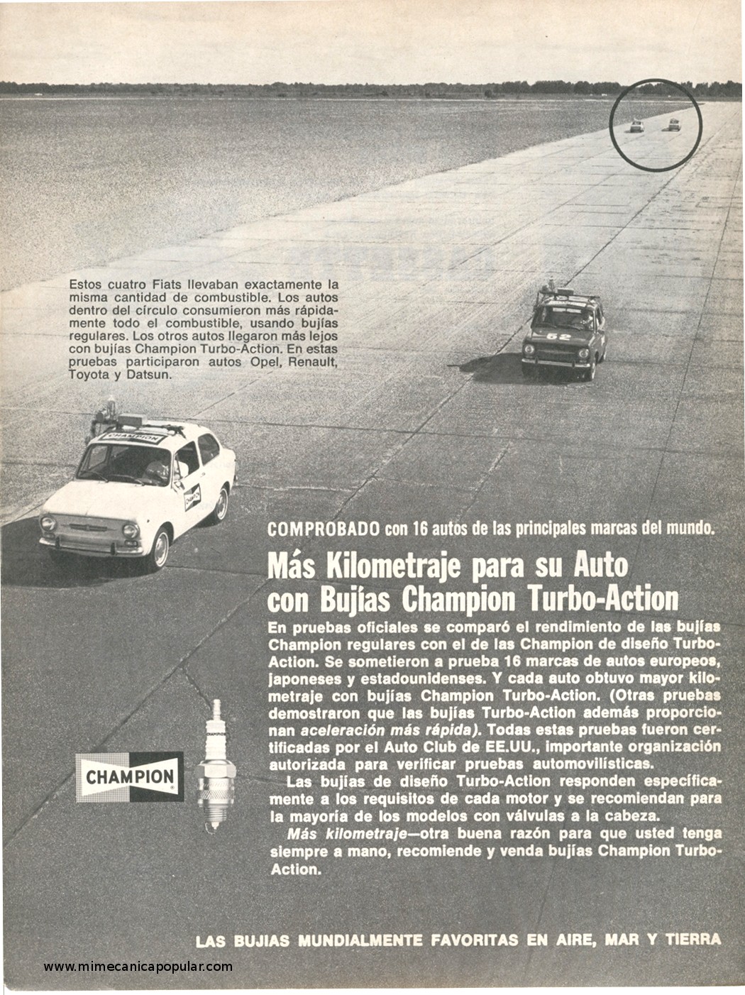 Publicidad - Bujías Champion - Octubre 1970