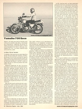 Las rápidas motocicletas 750 - Julio 1982
