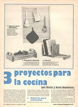 3 proyectos para la cocina - Septiembre 1986