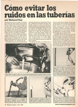 Cómo evitar los ruidos en las tuberías - Abril 1984