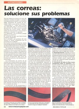Las correas: solucione sus problemas - Agosto 1995
