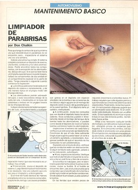 Mantenimiento Básico: Limpiador de Parabrisas - Junio 1992