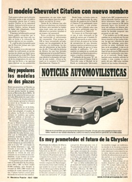 Noticias Automovilísticas - Abril 1984