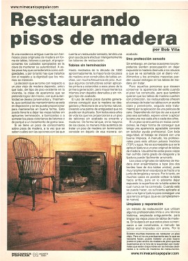 Restaurando pisos de madera - Agosto 1991