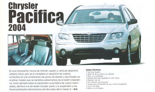 Chrysler Pacifica 2004 - Julio 2003
