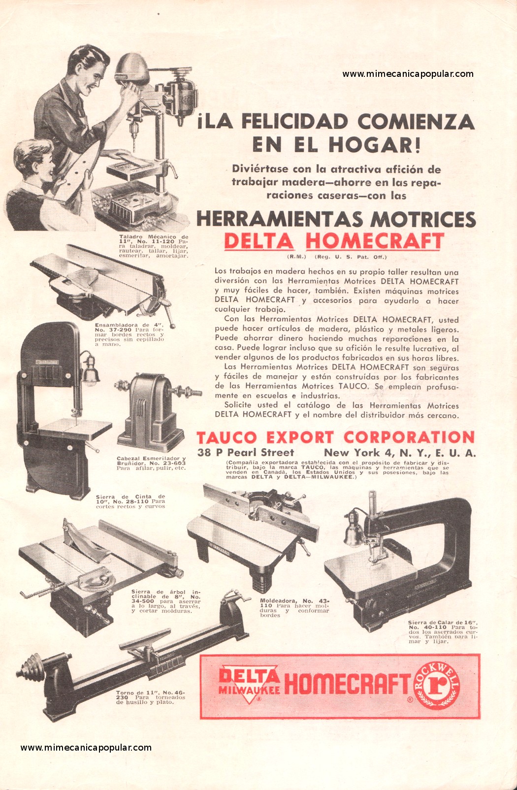 Publicidad - Herramientas Motrices Delta Homecraft - Diciembre 1949