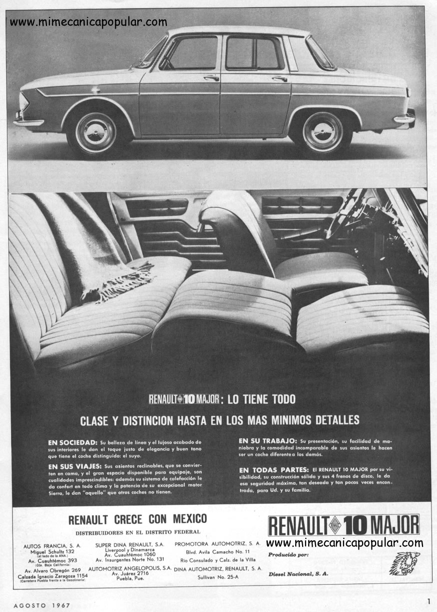 Publicidad - Renault 10 Major - Agosto 1967