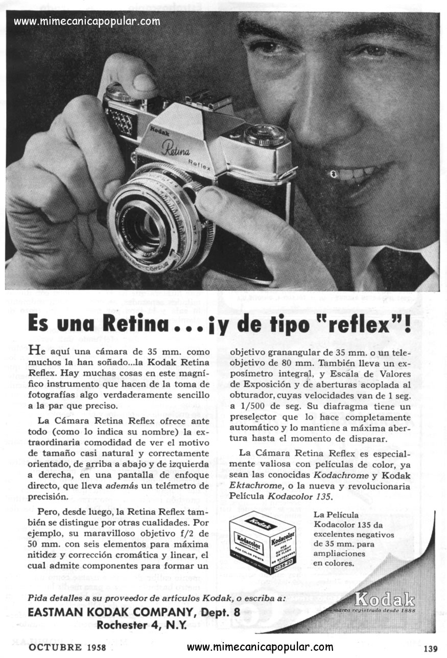 Publicidad - Kodak - Retina Reflex - Octubre 1958