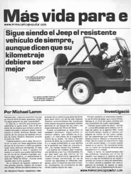 Más vida para el Jeep - Septiembre 1980