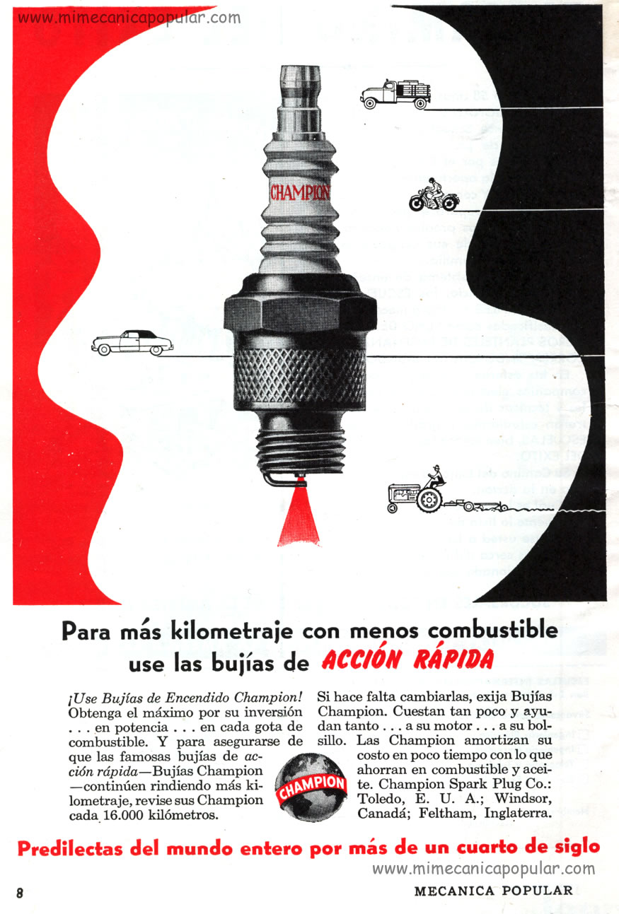 Publicidad - Bujías Champion - Junio 1950