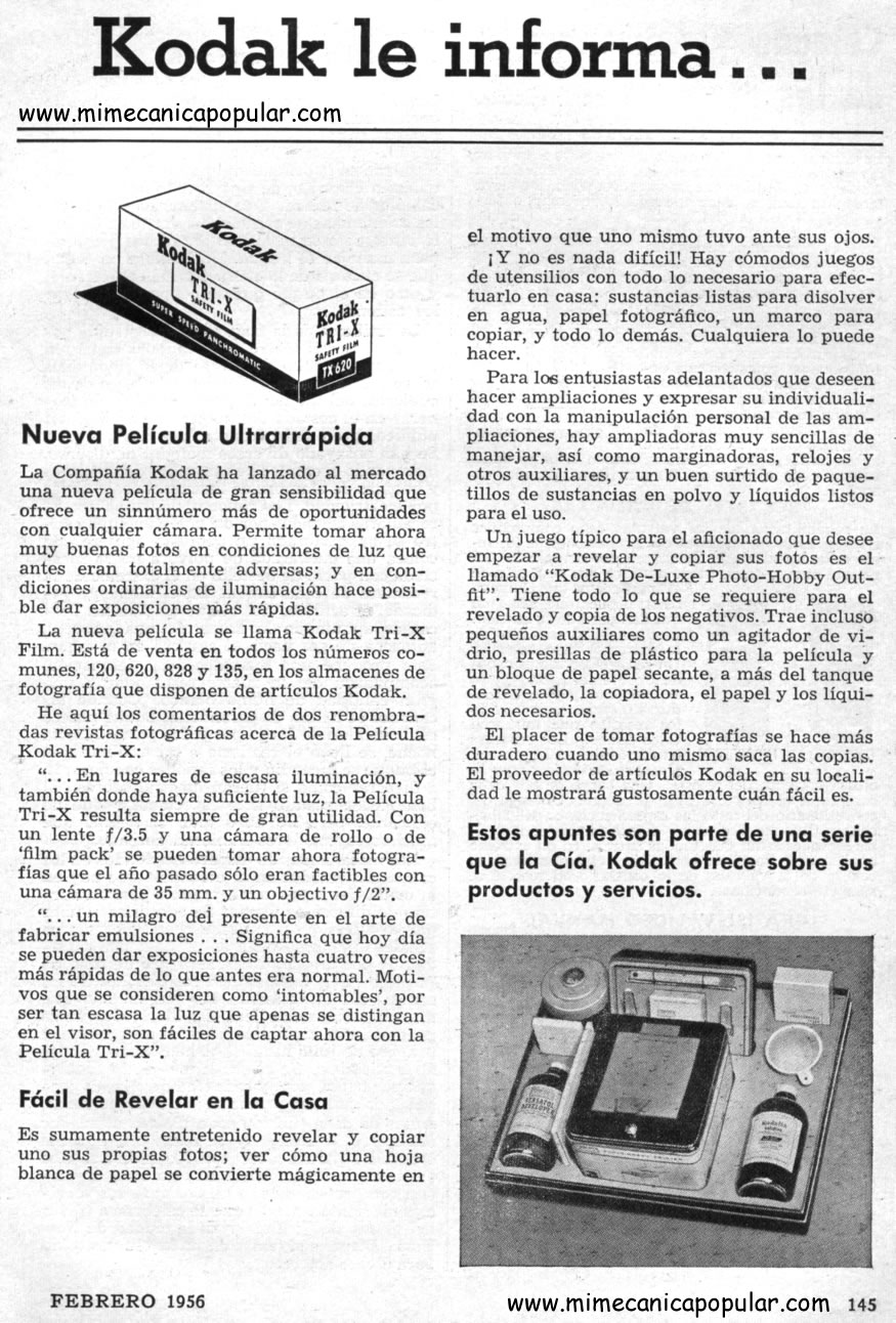 Publicidad - Kodak - Febrero 1956