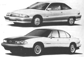 Noticias de Detroit por Jim Dunne Febrero 1990 - El Skylark de 1991 de la Buick (arriba) muestra varios cambios evolutivos. El Pontiac Bonneville de 1992 tiene rasgos del BMW