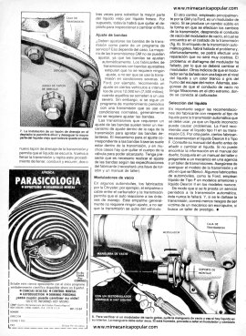 Cómo cuidar la transmisión automática - Octubre 1984