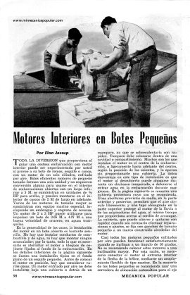 Motores Interiores en Botes Pequeños - Octubre 1952