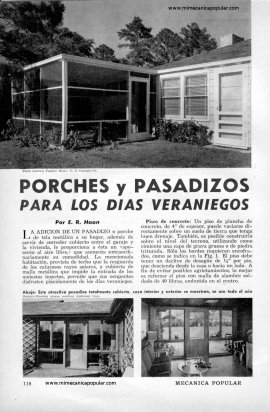 Porches y Pasadizos para los días veraniegos - Agosto 1954