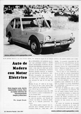 Auto de Madera con Motor Eléctrico - Abril 1973