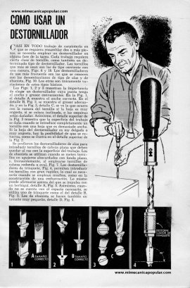Cómo Usar Un Destornillador - Diciembre 1959