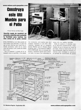 Construya este Util Mueble para el Patio - Septiembre 1973