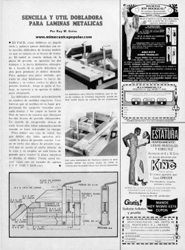 Sencilla y Útil Dobladora Para Laminas Metalicas - Abril 1973