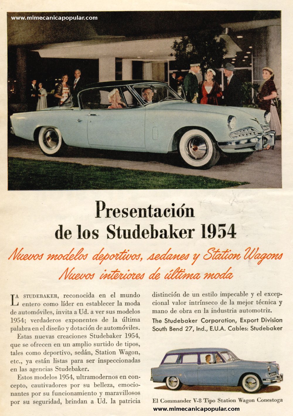 Publicidad - Studebaker - Enero 1954