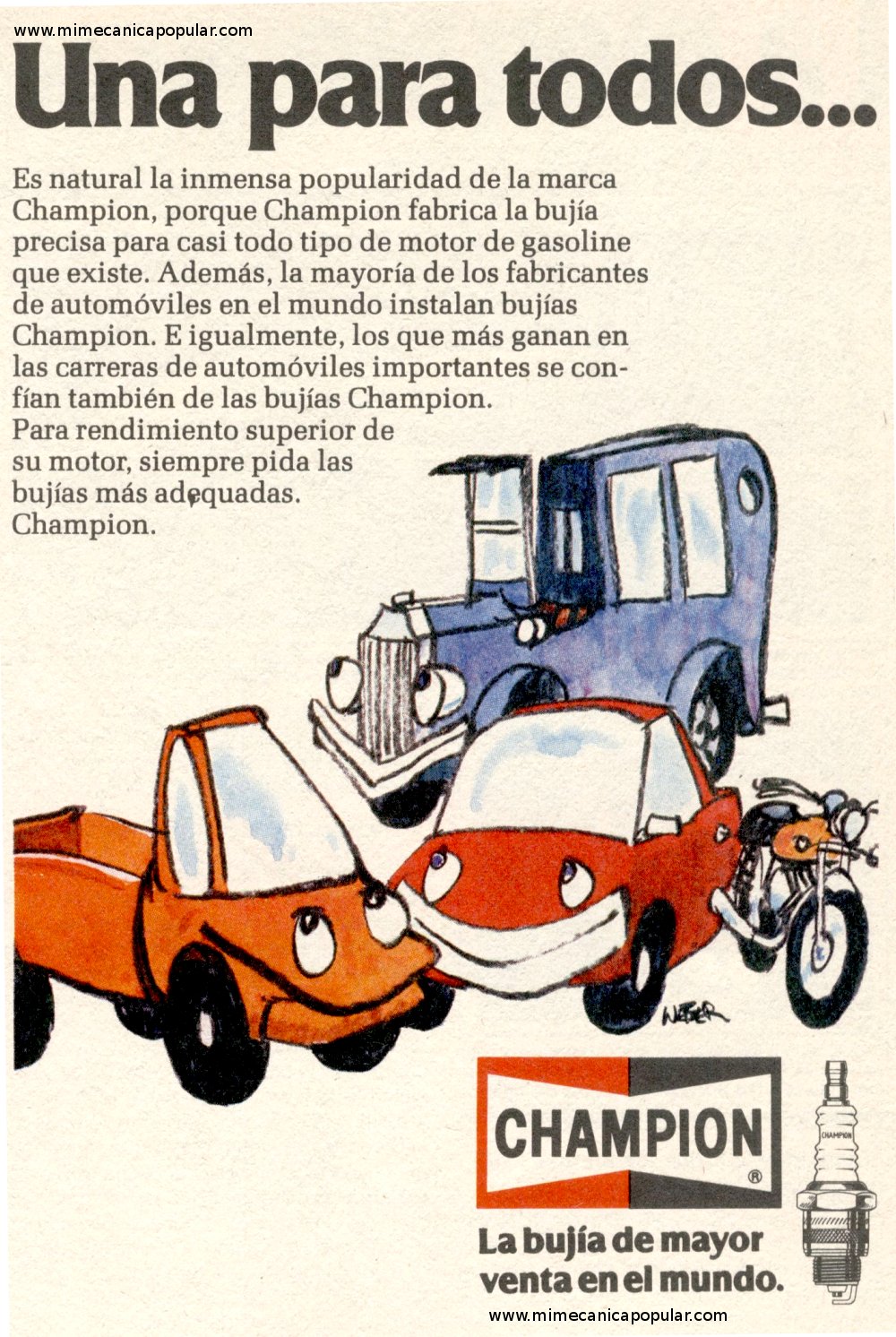 Publicidad - Bujías Champion - Noviembre 1979