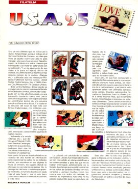 Filatelia - U.S.A. 95 - Por Ignacio A. Ortiz-Bello - Diciembre 1995