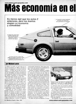 Más economía en el nuevo ZX Datsun - Mayo 1981