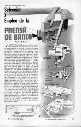 Selección y Empleo de la PRENSA DE BANCO - Diciembre 1954