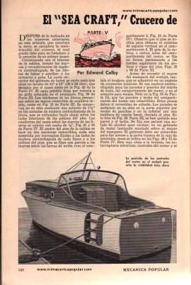 "Sea Craft" Crucero de Cabina de 7.6 Metros - Parte V - Septiembre 1948