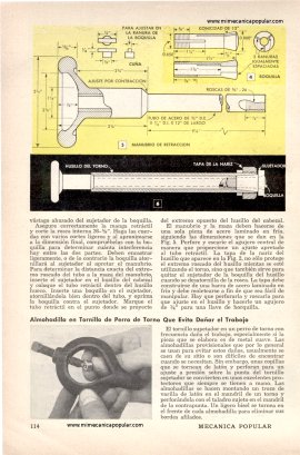 Aditamento de boquilla para el torno de metal - Noviembre 1952