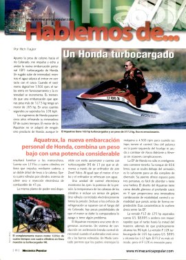 Aquatrax -Nueva embarcación turbocargada de Honda - Marzo 2002
