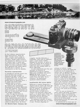 Construya un soporte para fotos panorámicas - Noviembre 1981