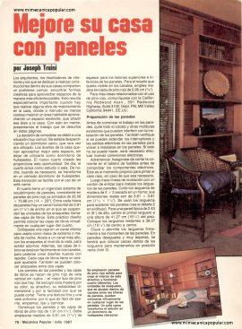 Mejore su casa con paneles - Julio 1987
