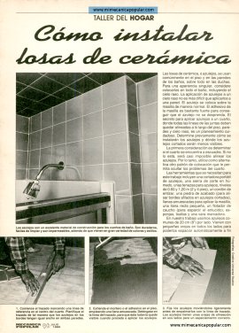 Cómo instalar losas de cerámica - Julio 1989