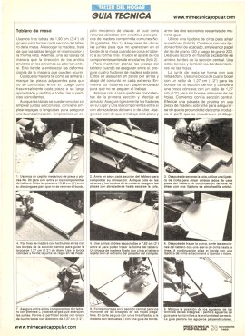 Construya su mesa estilo Reina Ana Siglo XVIII - Noviembre 1989