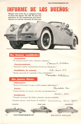 Informe de los dueños: Jaguar XK 120 - Marzo 1955