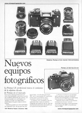 Los nuevos equipos fotográficos en Diciembre 1980
