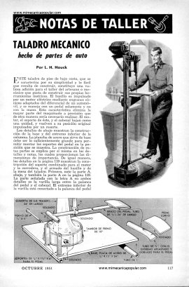 Taladro Mecánico hecho de partes de auto - Octubre 1951