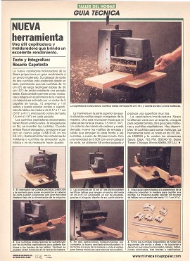 Cepilladora-Molduradora Craftsman - Mayo 1990