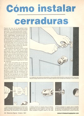Cómo instalar cerraduras- Octubre 1987