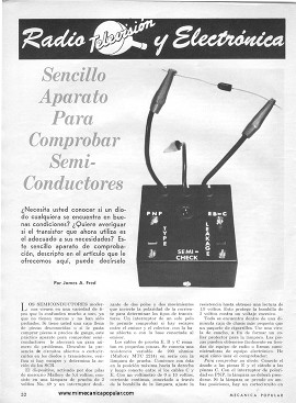 Sencillo Aparato Para Comprobar Semi-Conductores -Agosto 1969
