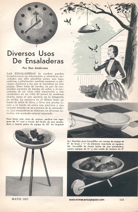 Diversos Usos de Ensaladeras de Madera - Mayo 1957