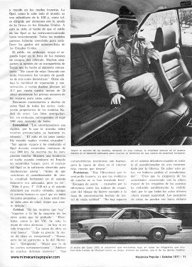 Informe de los dueños: Buick Opel 1900 - Octubre 1971